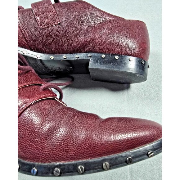 VTG Via Spiga Ladonna Bordeaux Stud Loafers 5M - Picture 9 of 16